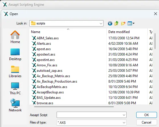 Axsapt Scripting Engine